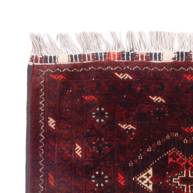 Løber Afghansk tæppe - 293 x 78 cm - rød