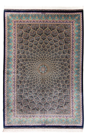 Persisk tæppe - Ghom - 300 x 200 cm - mørkeblå