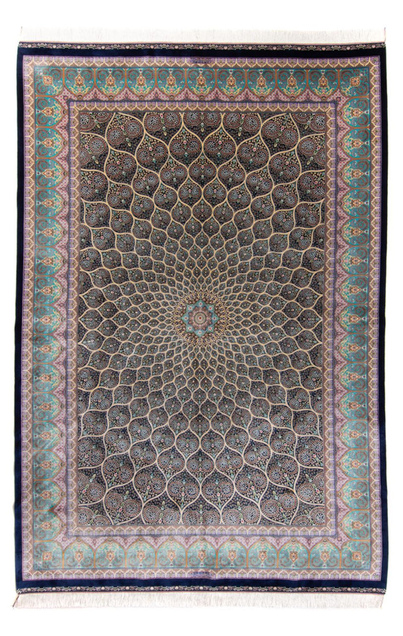 Persisk tæppe - Ghom - 300 x 200 cm - mørkeblå