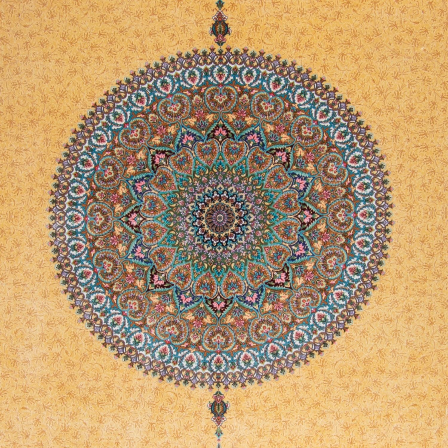 Persisk tæppe - Ghom - 300 x 200 cm - guld