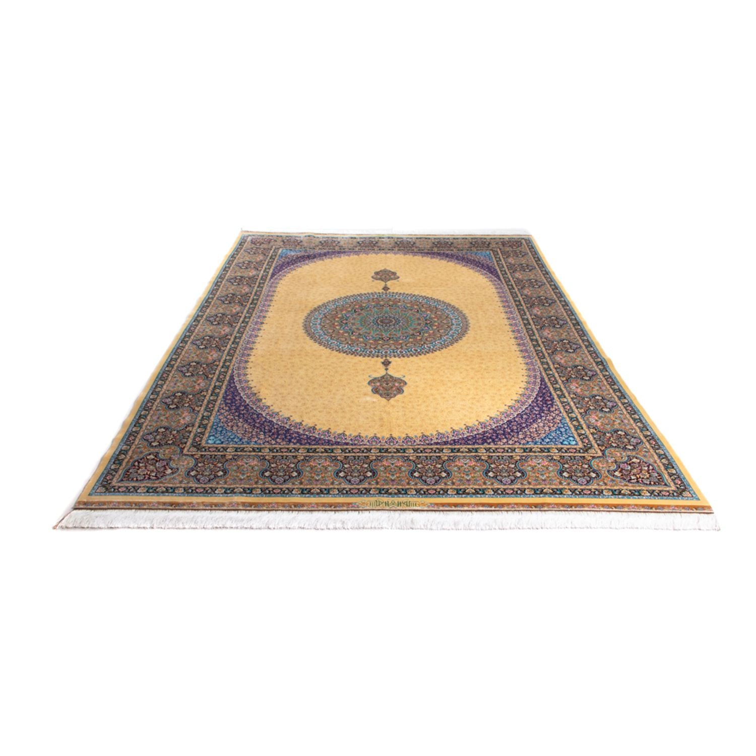 Persisk tæppe - Ghom - 300 x 200 cm - guld