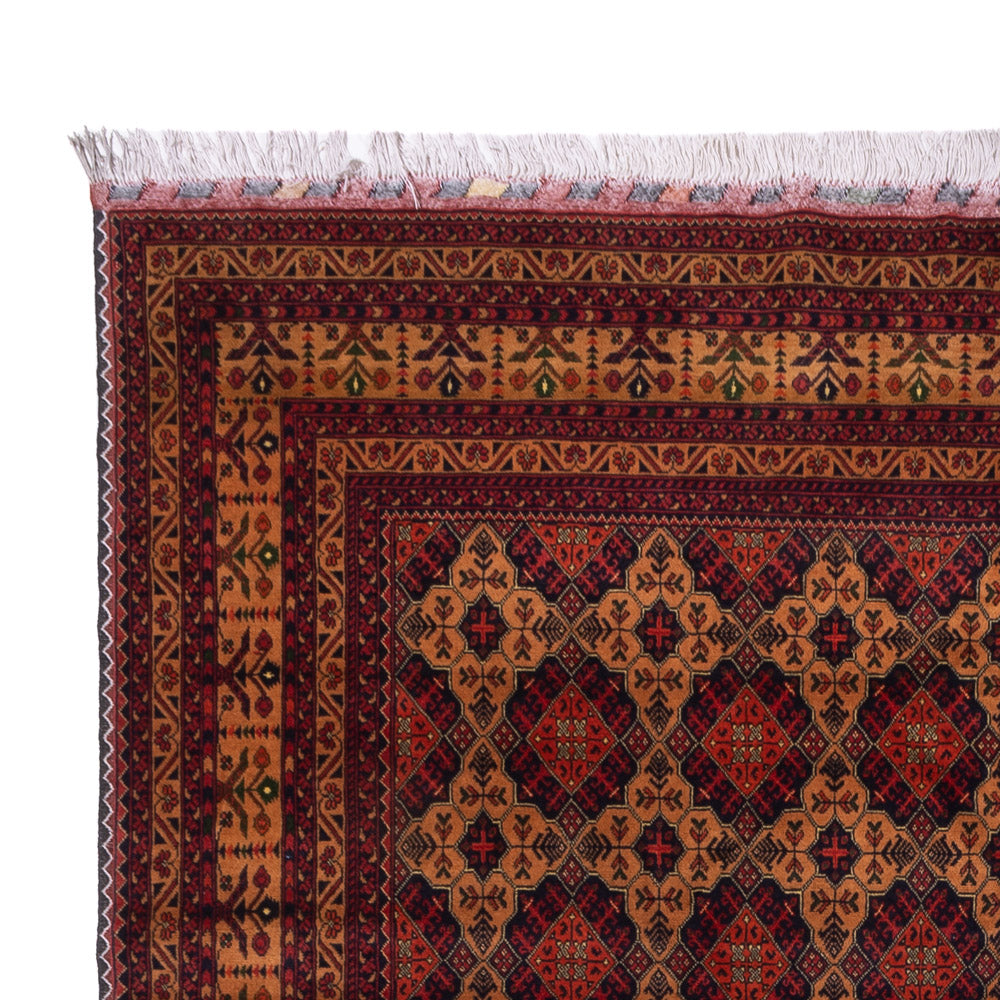 Afghansk tæppe - 334 x 248 cm - mørk beige