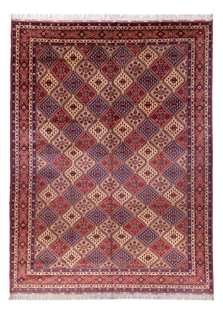 Afghansk tæppe - 410 x 300 cm - mørk beige