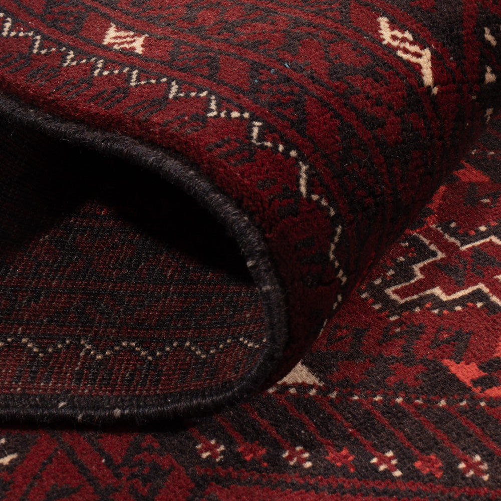 Løber Afghansk tæppe - 300 x 79 cm - rød