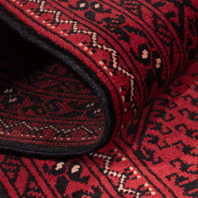 Løber Afghansk tæppe - 388 x 77 cm - rød