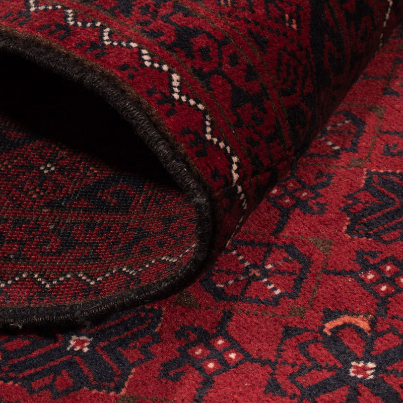 Løber Afghansk tæppe - 384 x 84 cm - rød