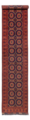 Løber Afghansk tæppe - 409 x 86 cm - mørk beige