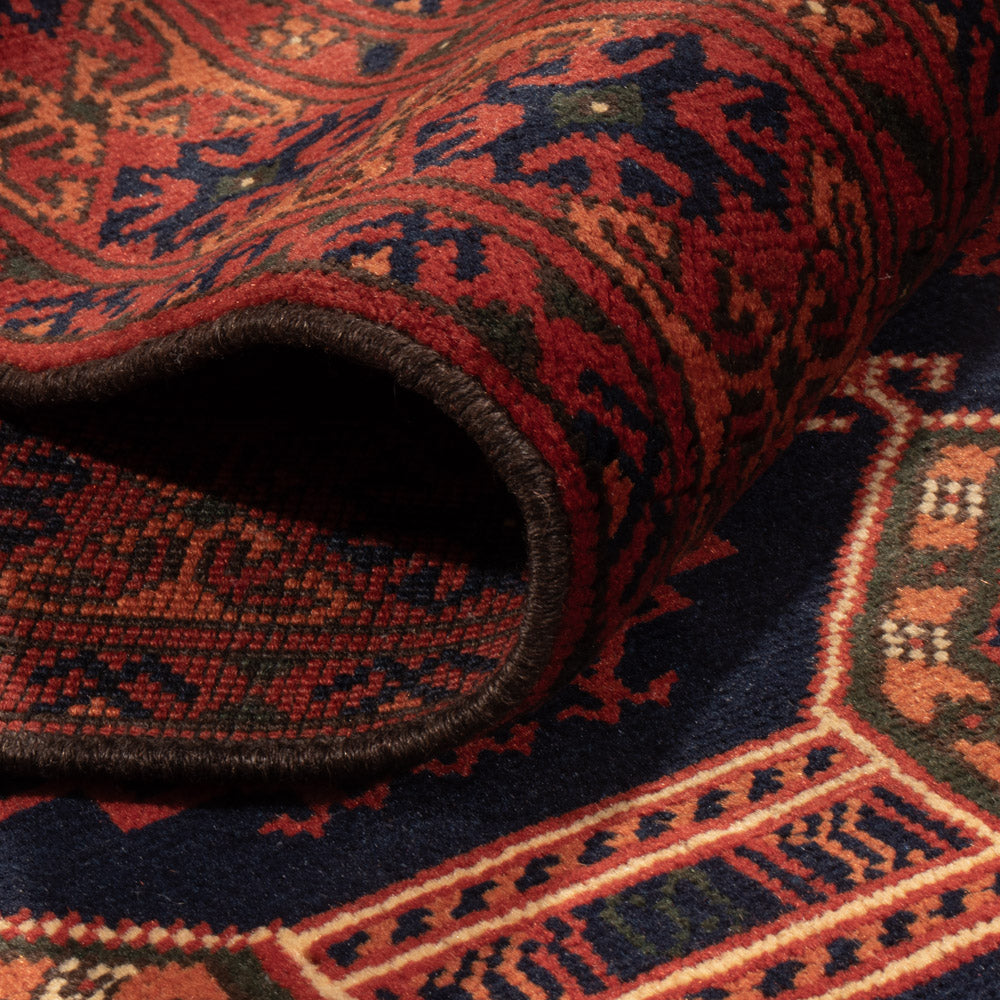 Løber Afghansk tæppe - 409 x 86 cm - mørk beige