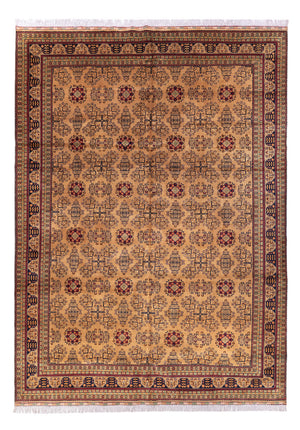 Afghansk tæppe - 390 x 290 cm - mørk beige