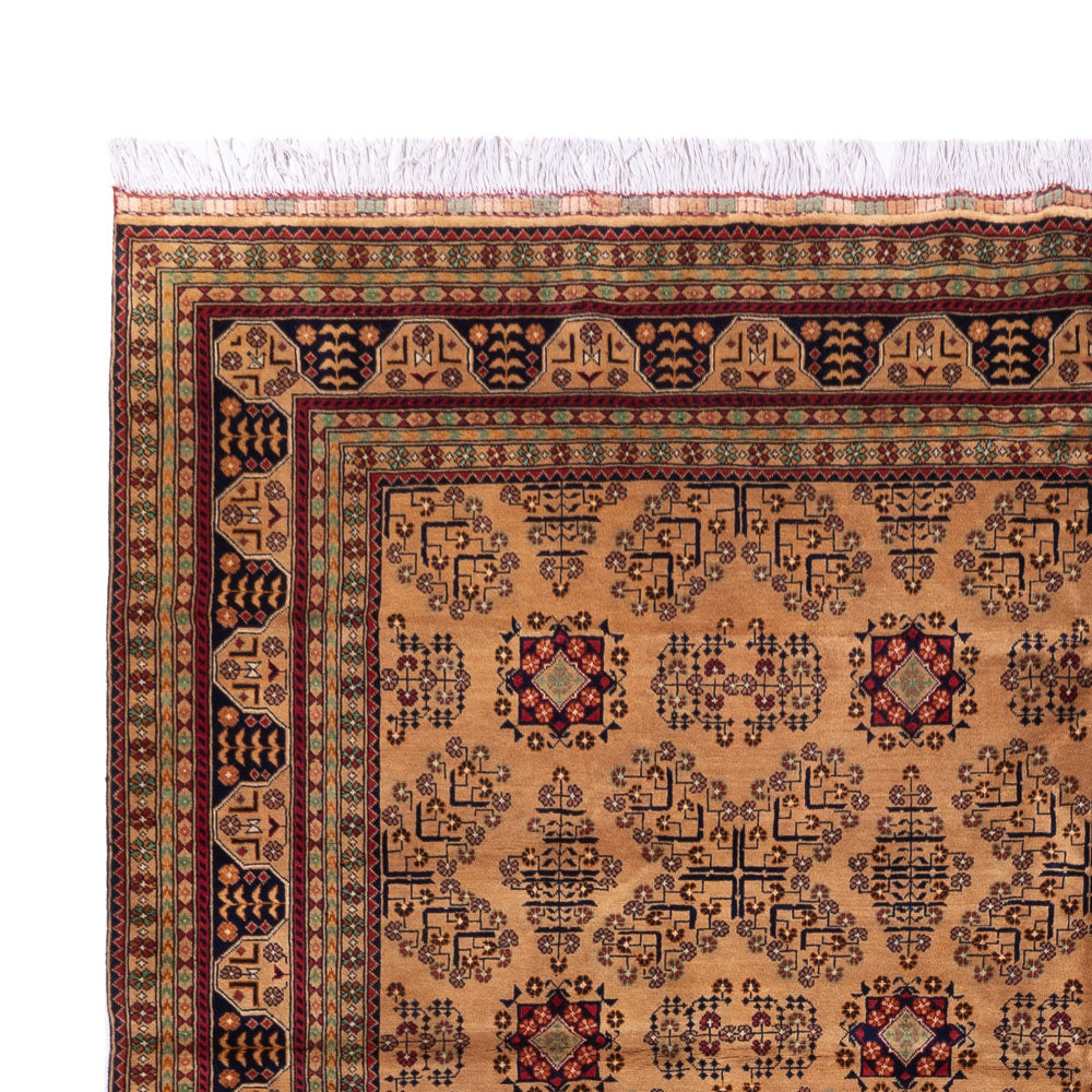 Afghansk tæppe - 390 x 290 cm - mørk beige