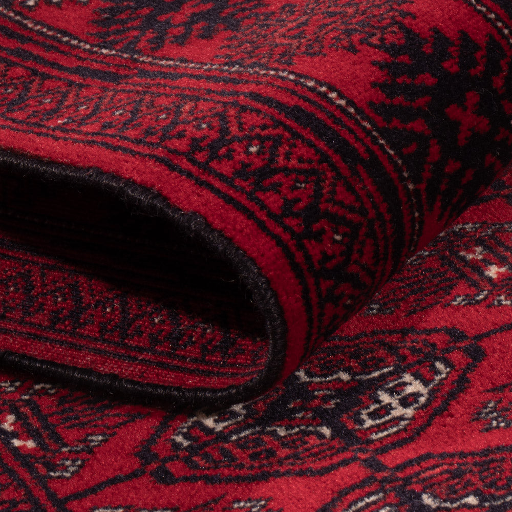 Løber Turkaman-tæppe - 396 x 87 cm - rød