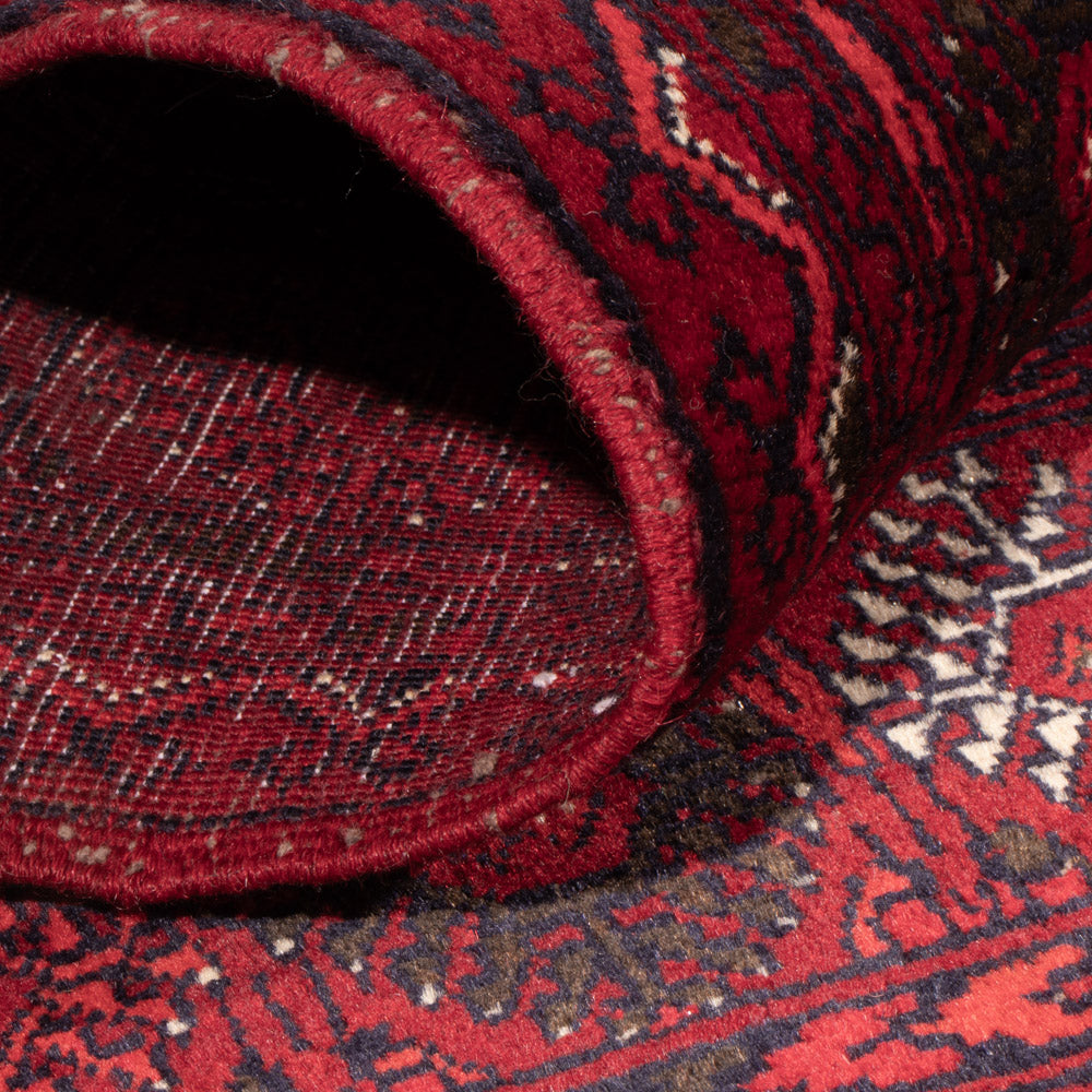 Afghansk tæppe - 119 x 77 cm - mørkerød