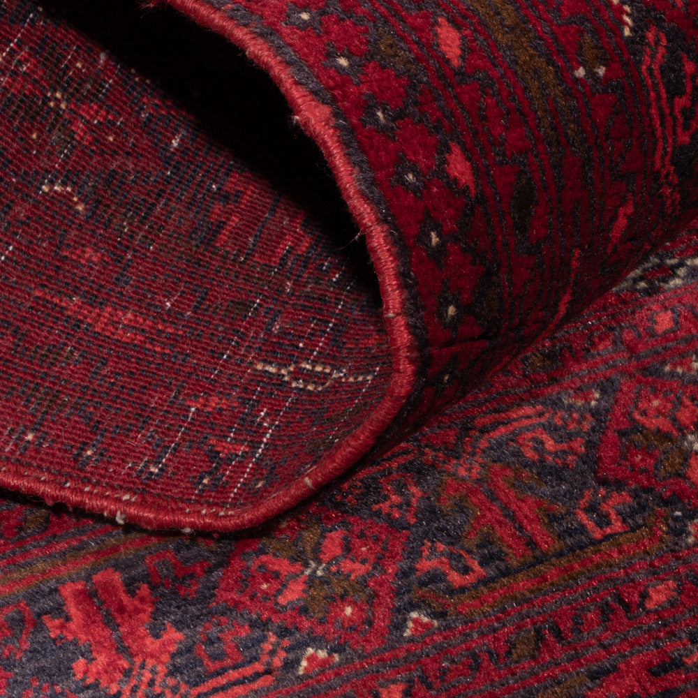 Afghansk tæppe - 118 x 57 cm - mørkerød