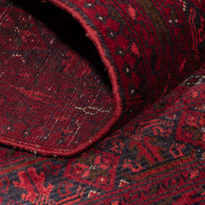 Afghansk tæppe - 118 x 57 cm - mørkerød