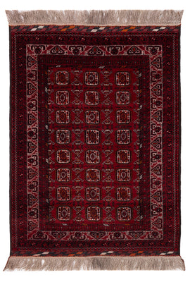 Afghansk tæppe - Bukhara - 140 x 102 cm - mørkerød