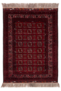 Afghansk tæppe - Bukhara - 140 x 102 cm - mørkerød
