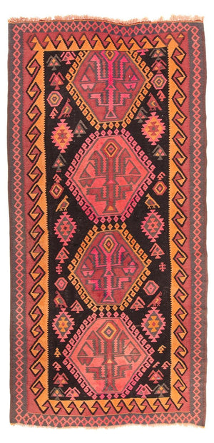 Løber Kelim-tæppe - gammelt - 330 x 160 cm - flerfarvet