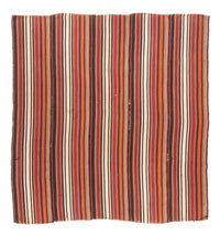 Kelim-tæppe - gammelt - 200 x 170 cm - flerfarvet