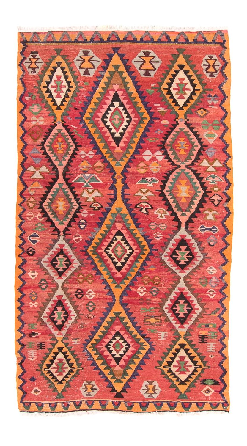 Løber Kelim-tæppe - gammelt - 310 x 165 cm - flerfarvet