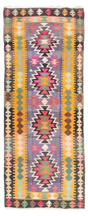 Løber Kelim-tæppe - gammelt - 360 x 147 cm - flerfarvet