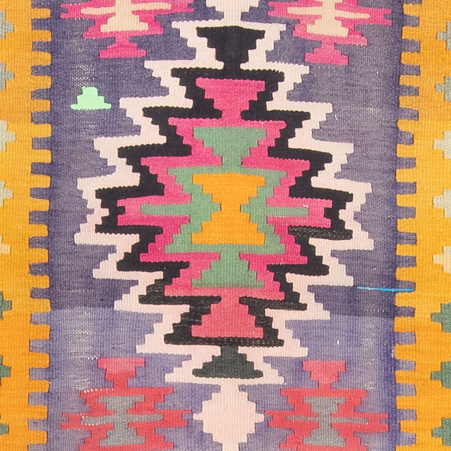 Løber Kelim-tæppe - gammelt - 360 x 147 cm - flerfarvet