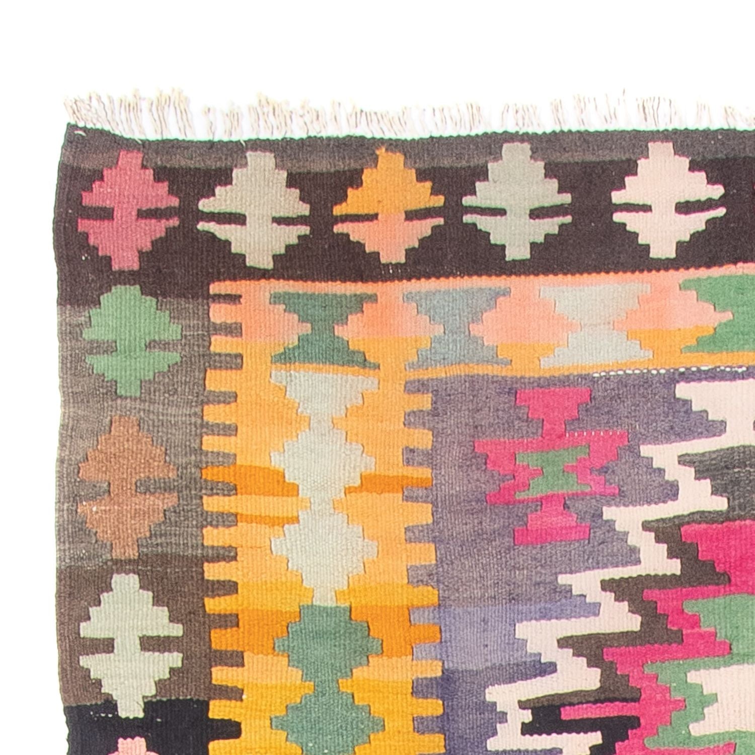 Løber Kelim-tæppe - gammelt - 360 x 147 cm - flerfarvet