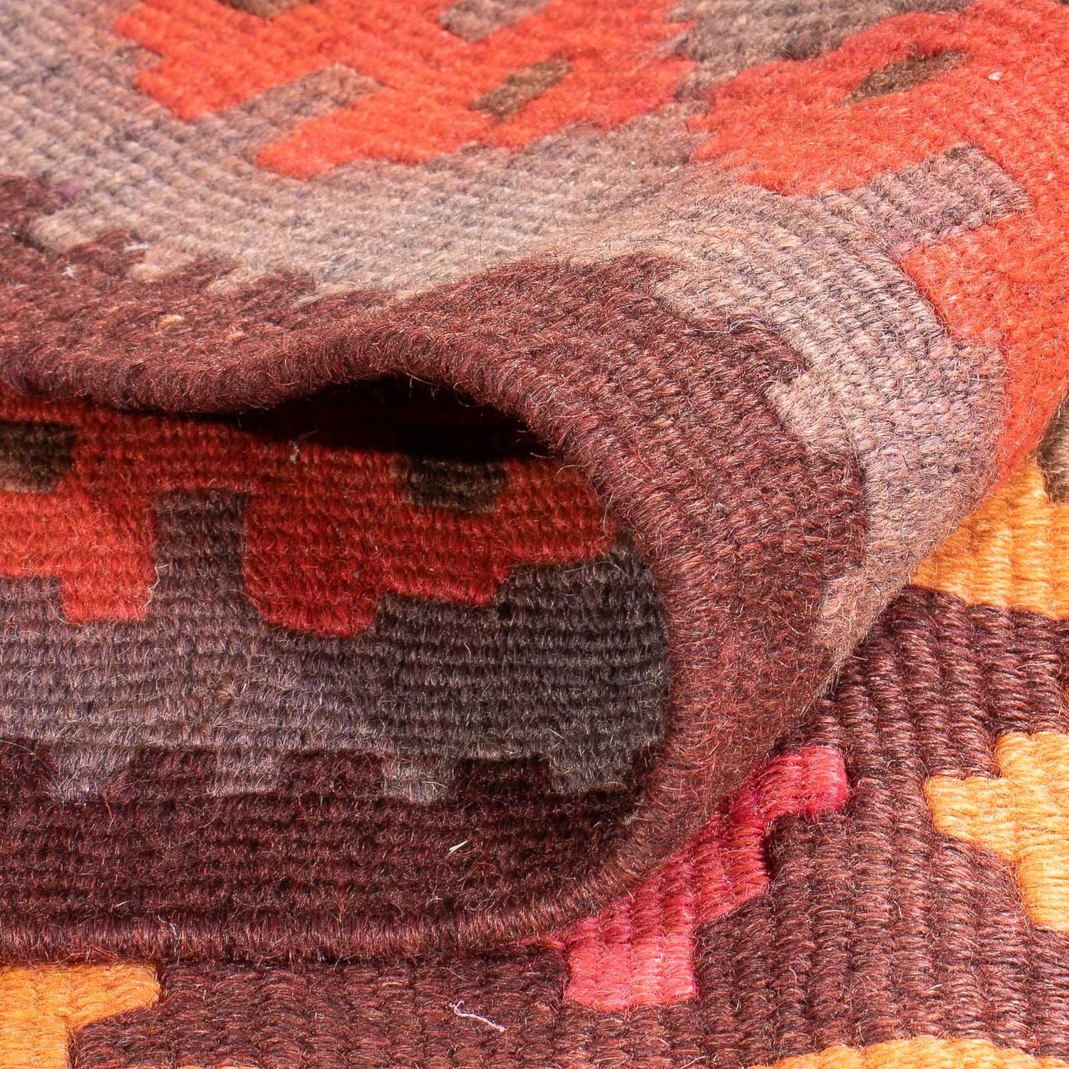 Løber Kelim-tæppe - gammelt - 330 x 150 cm - flerfarvet