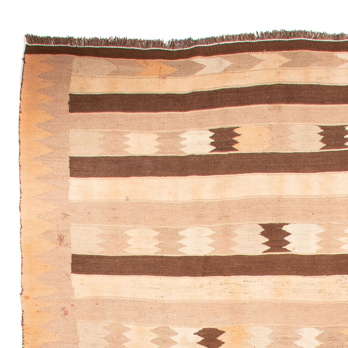 Kelim-tæppe - gammelt - 430 x 245 cm - flerfarvet