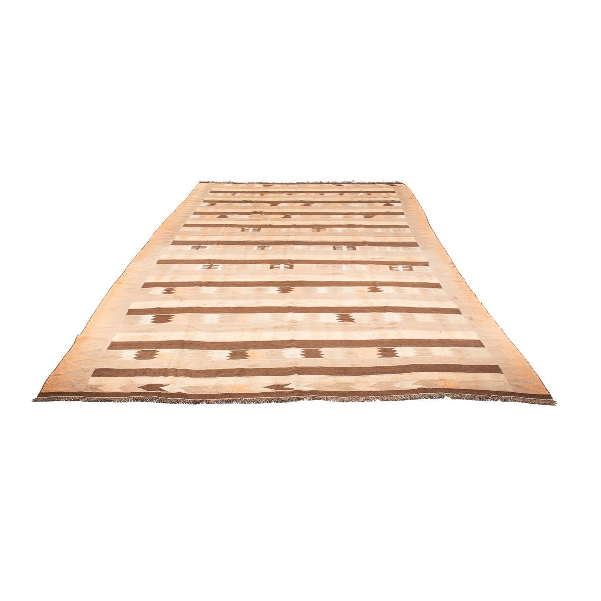 Kelim-tæppe - gammelt - 430 x 245 cm - flerfarvet