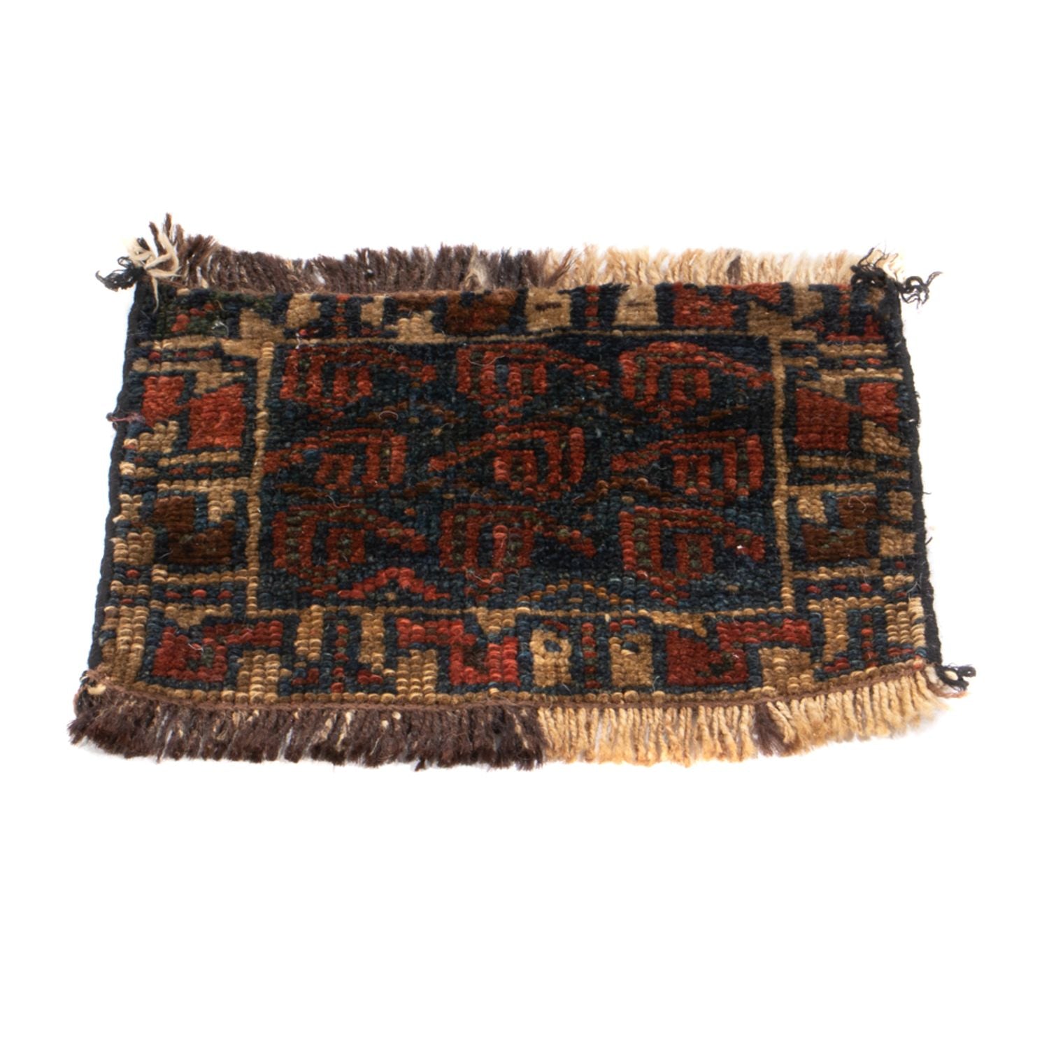 Afghansk tæppe firkantet  - 32 x 20 cm - flerfarvet
