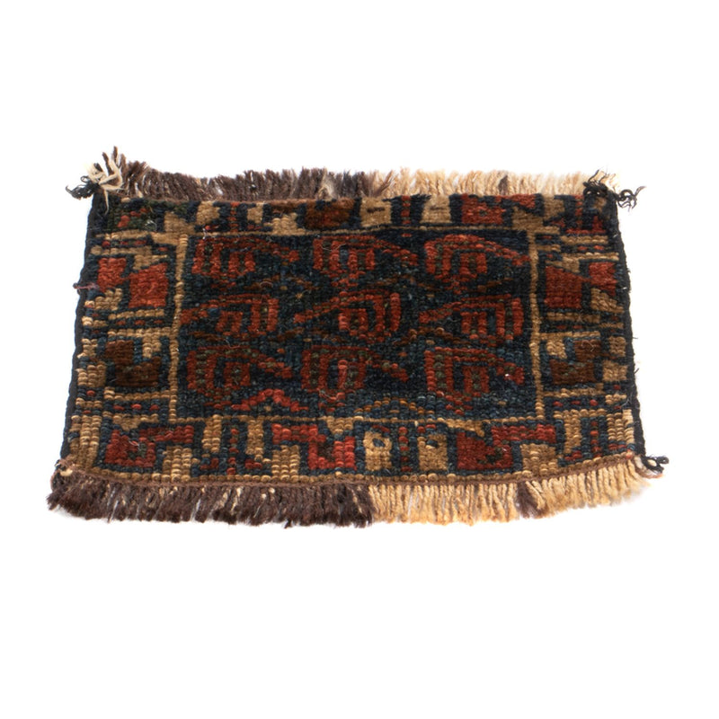 Afghansk tæppe firkantet  - 32 x 20 cm - flerfarvet