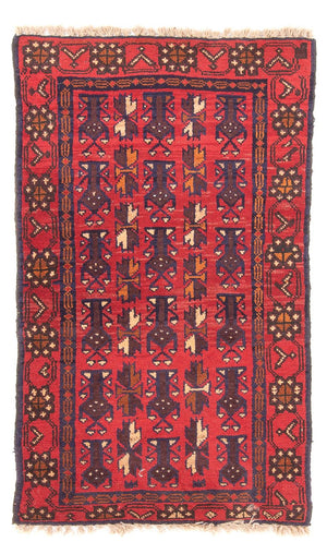 Baluch-tæppe - 130 x 74 cm - rød