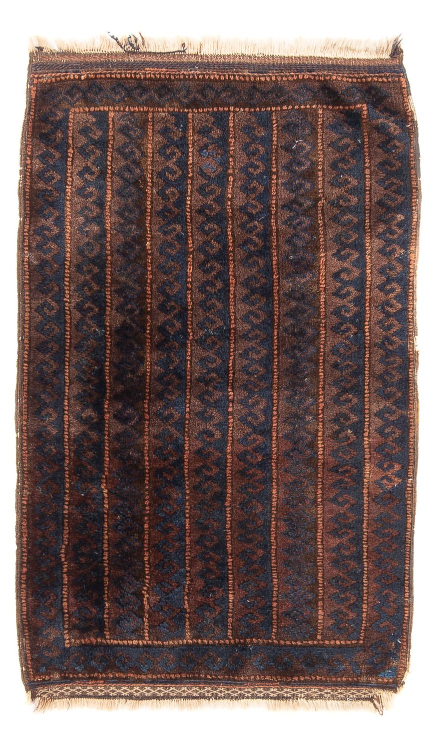 Afghansk tæppe - 100 x 61 cm - brun