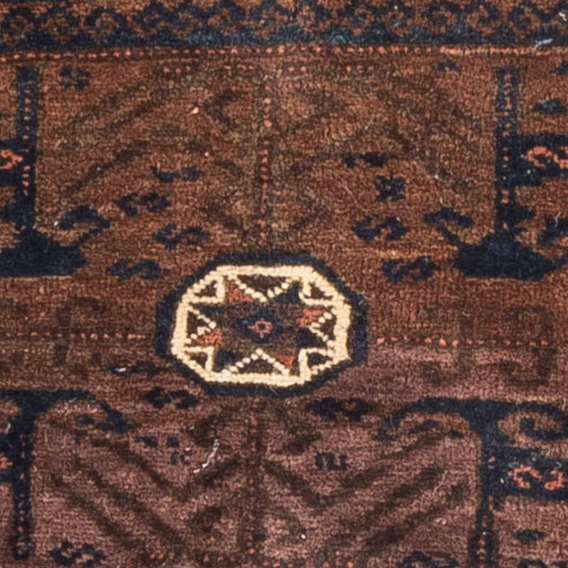 Afghansk tæppe firkantet  - 80 x 80 cm - brun