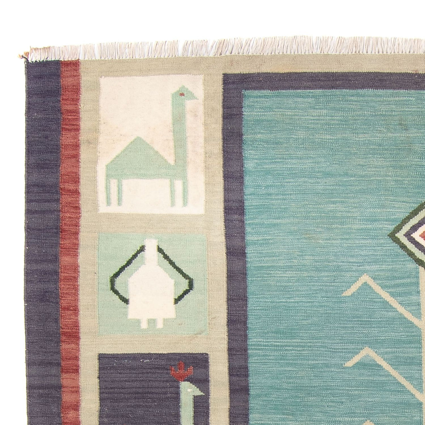 Moderne kilim Tæppe 240x200cm - Uldtæppe