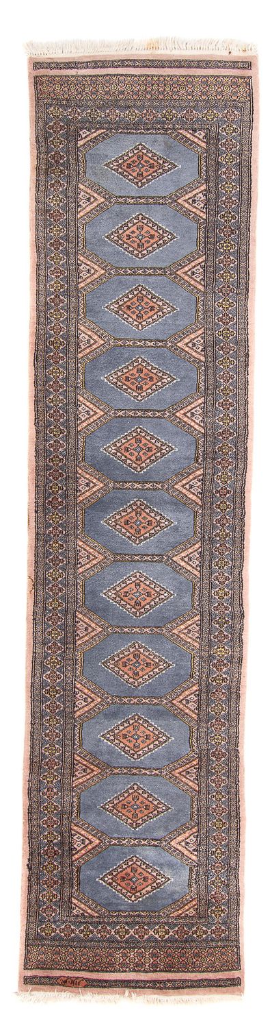 Løber Pakistan Tæppe - 325 x 80 cm - lyseblå