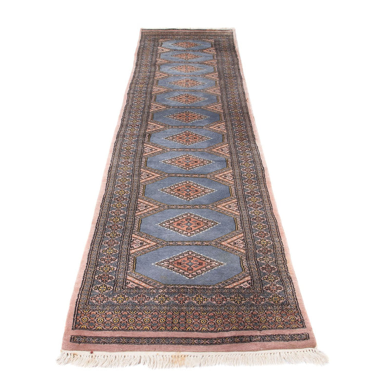 Løber Pakistan Tæppe - 325 x 80 cm - lyseblå