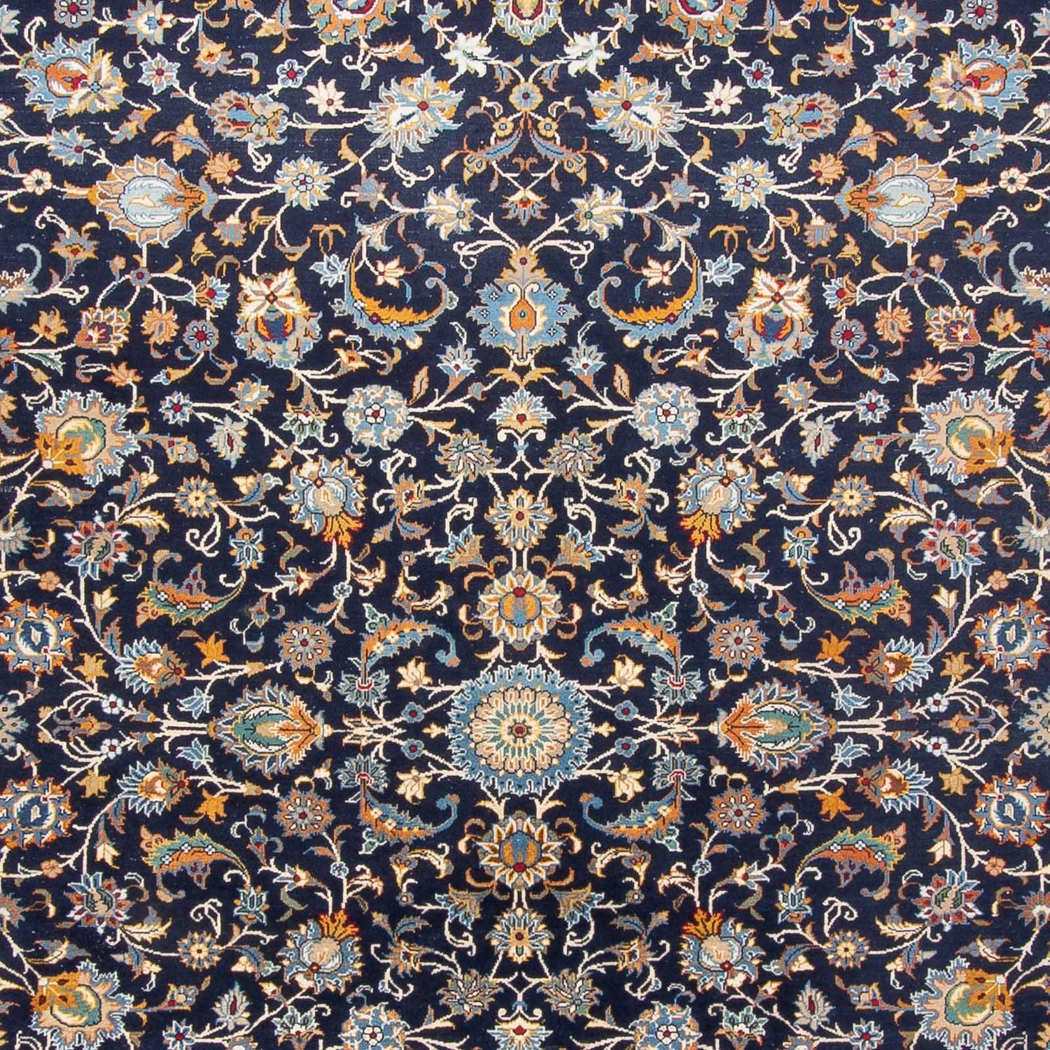 Persisk tæppe - Keshan - 390 x 300 cm - mørkeblå