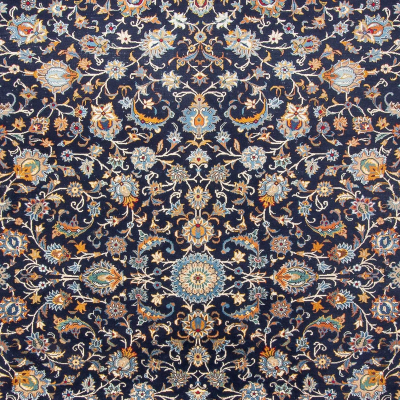 Persisk tæppe - Keshan - 390 x 300 cm - mørkeblå