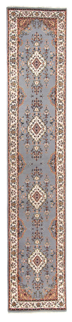 Løber Orientalsk tæppe - Indus - 400 x 80 cm - lyseblå