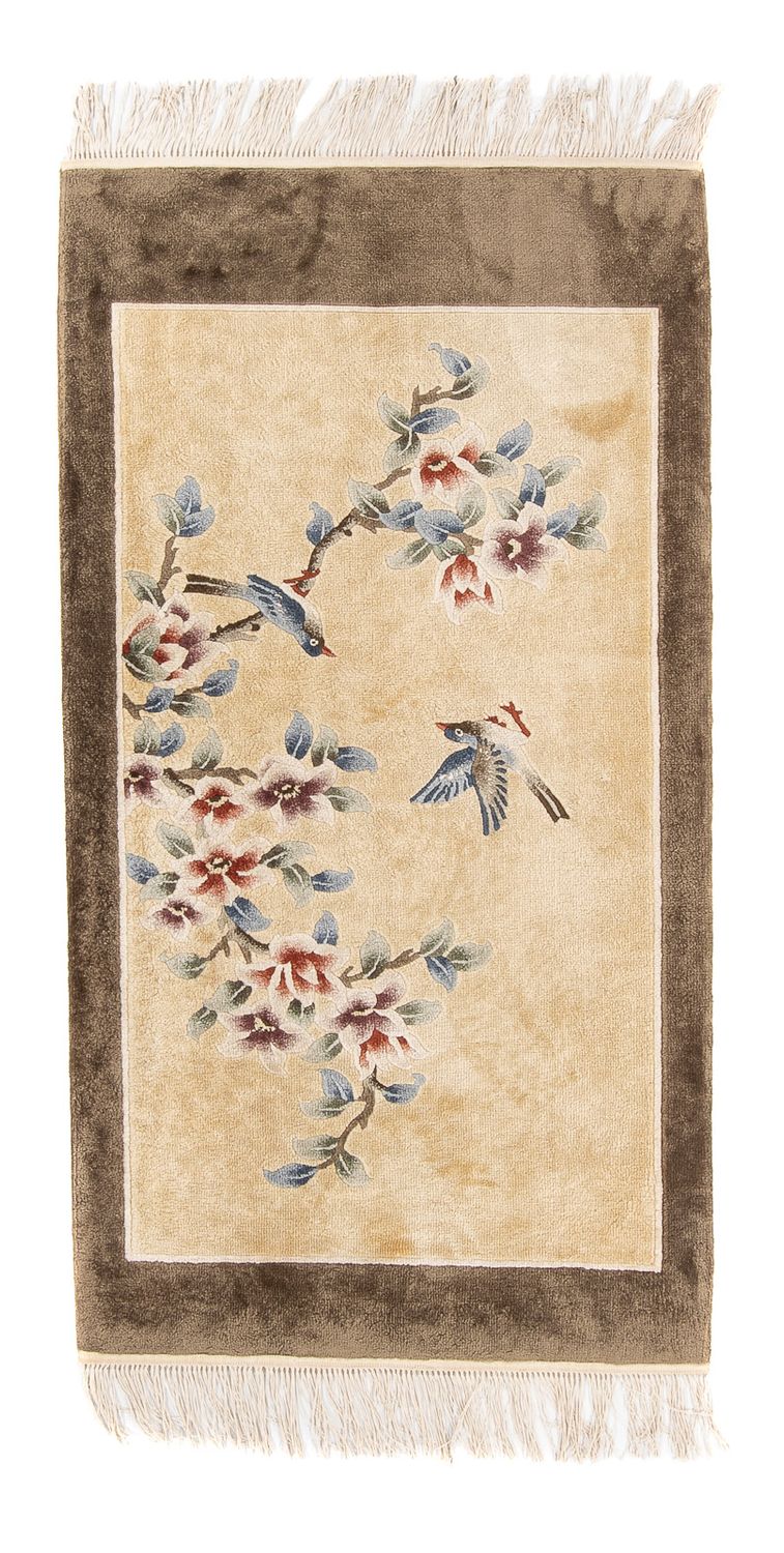 Silketæppe - China Silk - 120 x 61 cm - guld