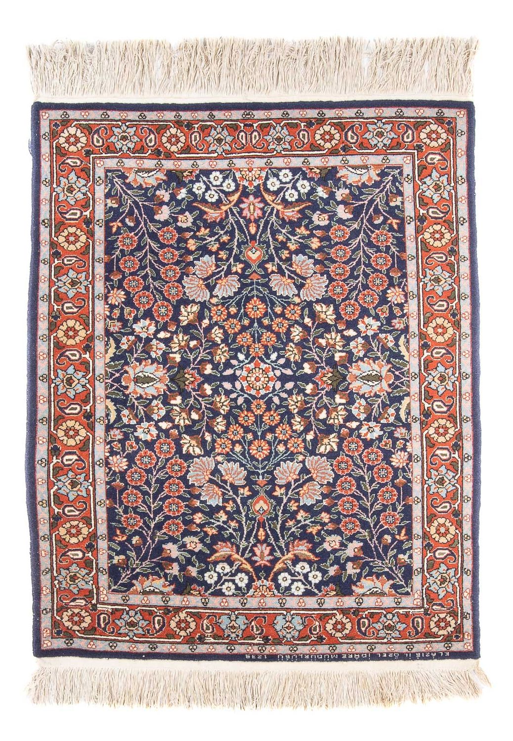 Orientalsk tæppe - Hereke - 107 x 82 cm - mørkeblå