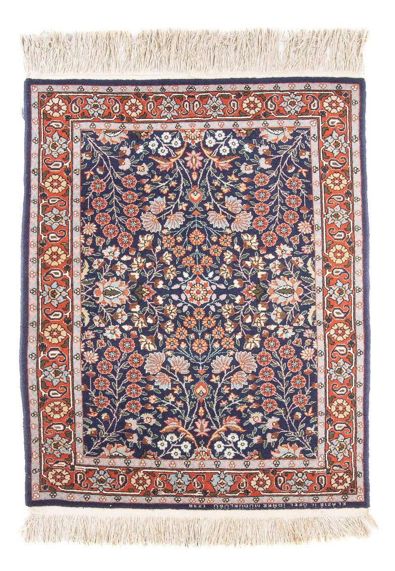 Orientalsk tæppe - Hereke - 107 x 82 cm - mørkeblå