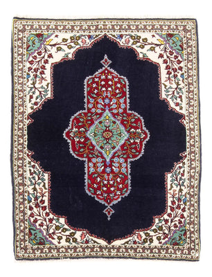 Persisk tæppe - Tabriz - Royal - 96 x 76 cm - mørkeblå