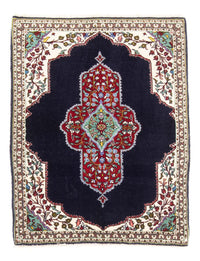 Persisk tæppe - Tabriz - Royal - 96 x 76 cm - mørkeblå
