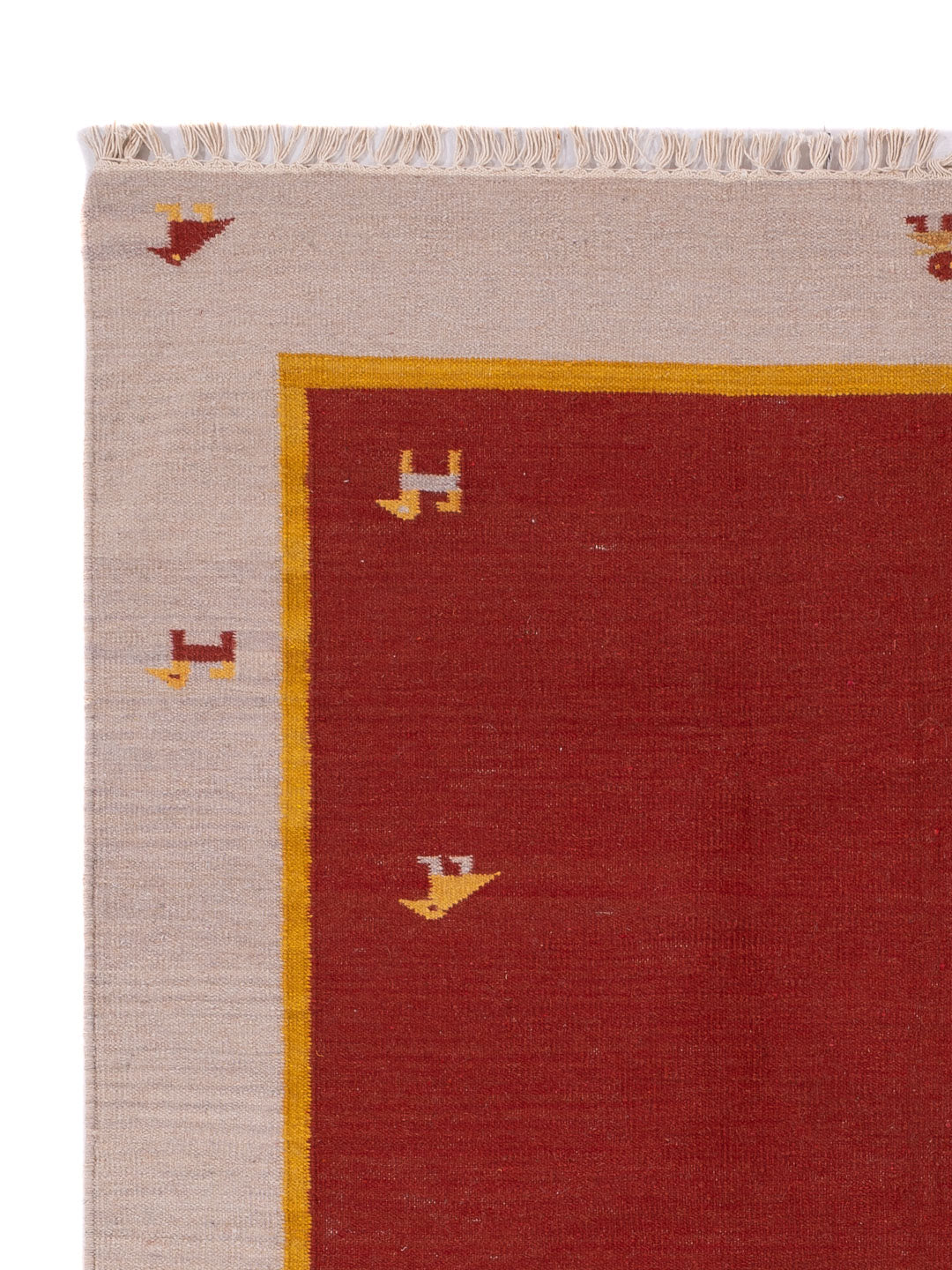 Moderne kilim Tæppe - Uldtæppe - rød