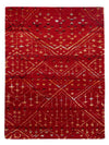Indo Gabbeh Tæppe - Uldtæppe - Rektangulær / Rød / 60 x 90 cm Rektangulær