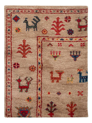 Gabbeh Teppich - Indus - 90 x 60 cm - hellbeige