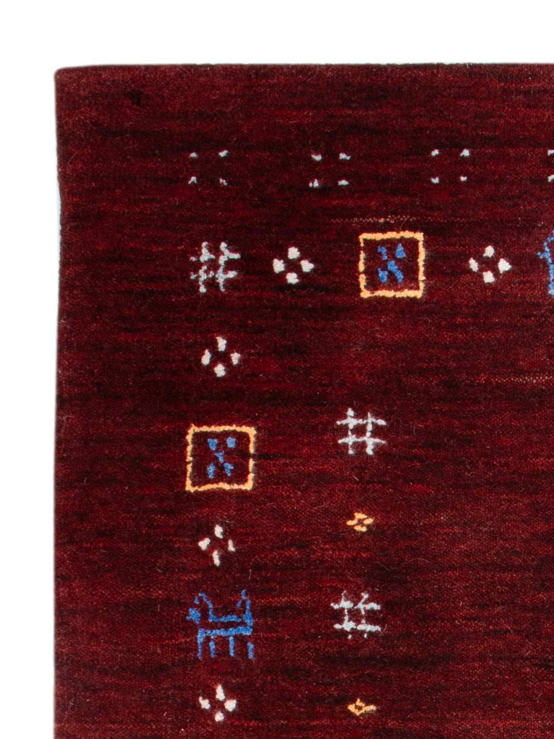 Gabbeh Teppich - Loribaft Softy - 90 x 60 cm - dunkelrot