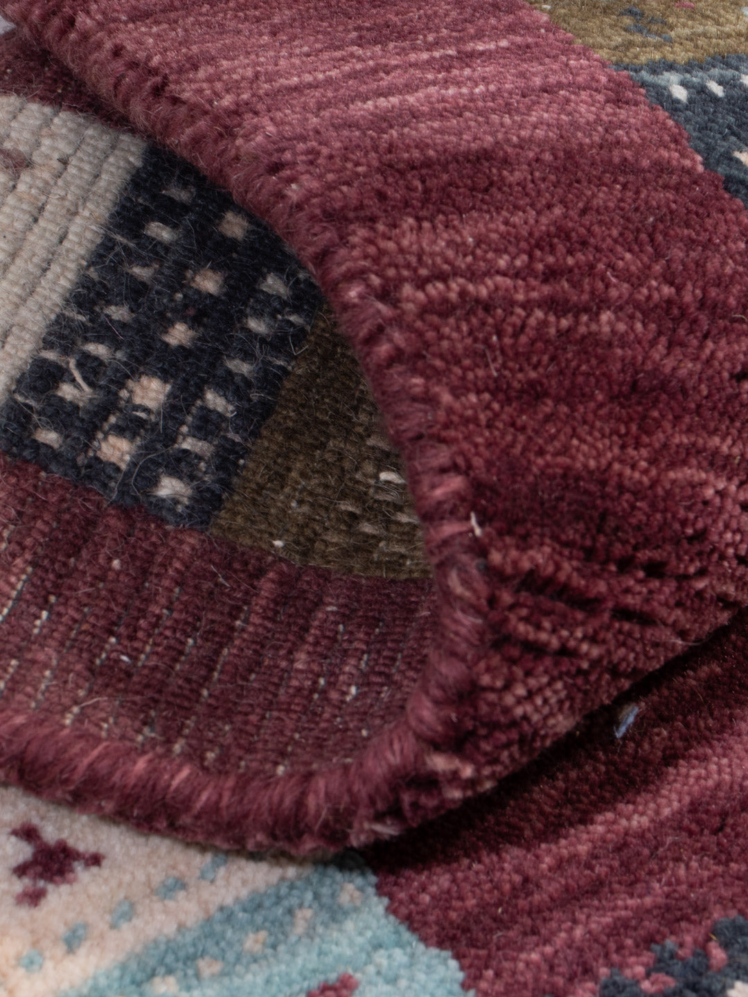 Gabbeh Teppich - Loribaft Softy - 90 x 60 cm - dunkelrot